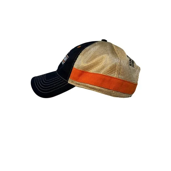 Harley-Davidson Hat Oconomowoc WI Wisconsin Mesh Trucker Cap Black Gold Orange - Picture 5 of 9